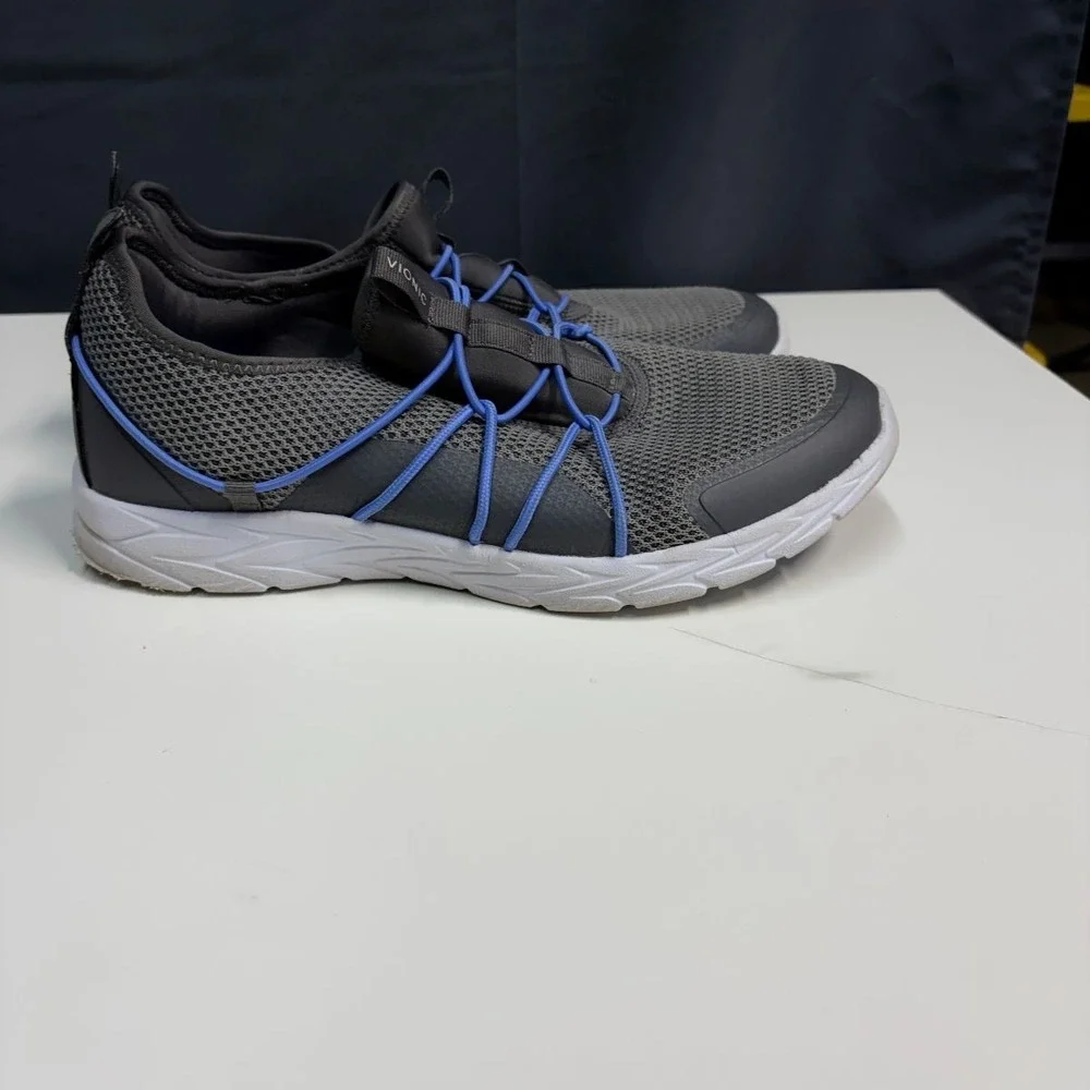 Vionic Sneakers Bungee Lace Orthotic Womens 10W EU41 Gray Blue Jada Pre-owned